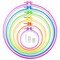 Caydo 6 Pieces Embroidery Hoops and 15 Needles, Plastic Circle Cross Stitch Hoop Ring Embroidery Circle Set, 3.4 inch to 10.4 inch (Multicolor)